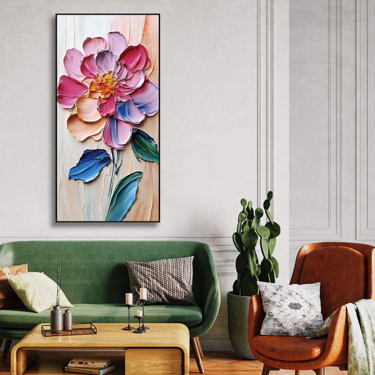 Radiant Bloom Textured Floral Painting #RFS3 (79)
