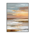 Golden Horizon Abstract Sunset Landscape Painting #RFX4（77）
