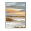 Amber Skies Abstract Landscape Horizon Painting #RFX4(78)