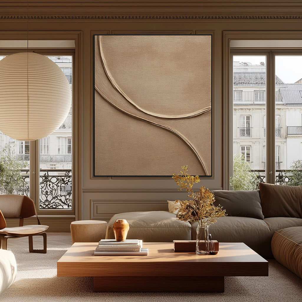 Golden Calm Minimal Textured Painting #RGH1