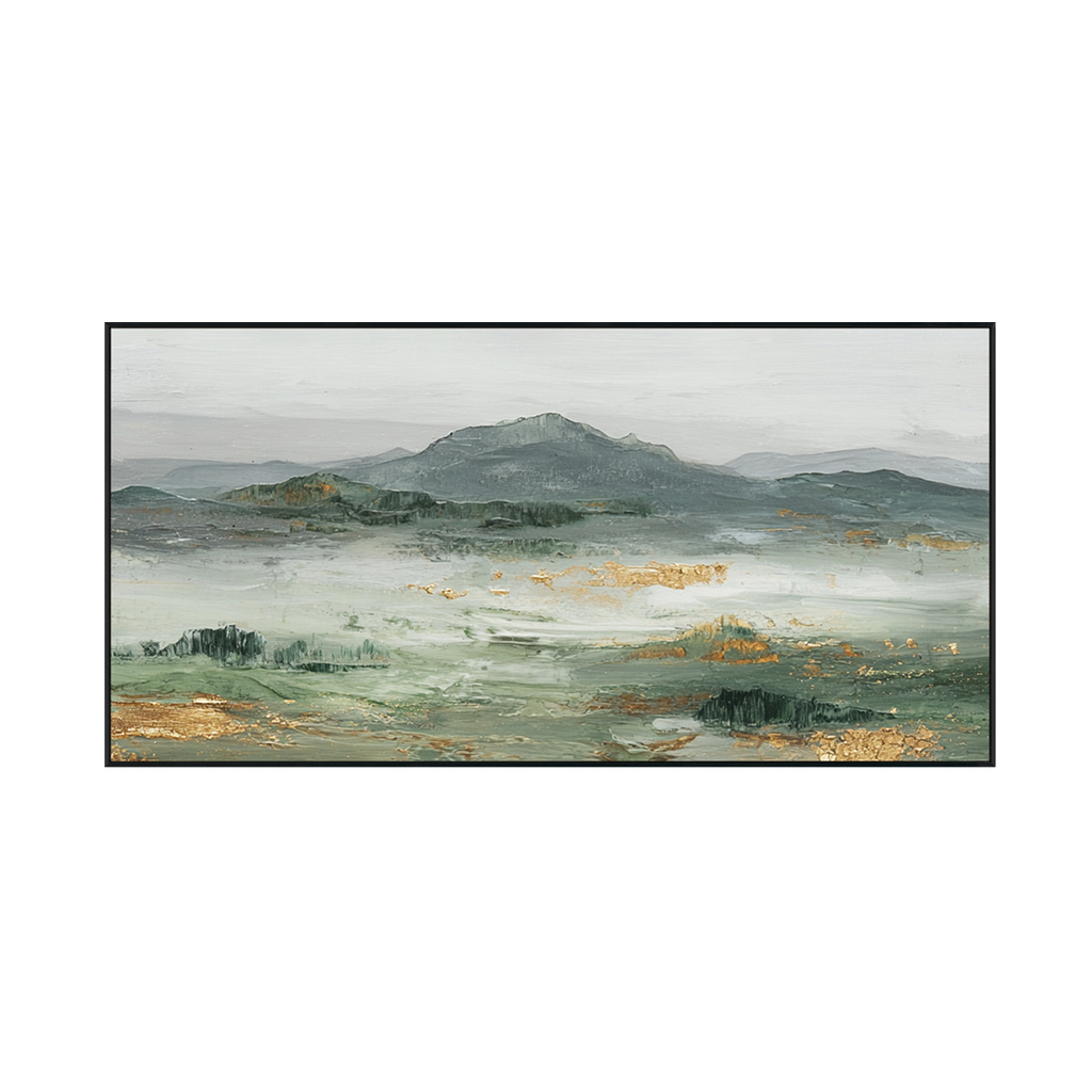 Whispered Peaks Textured Landscape Painting #RHK7
