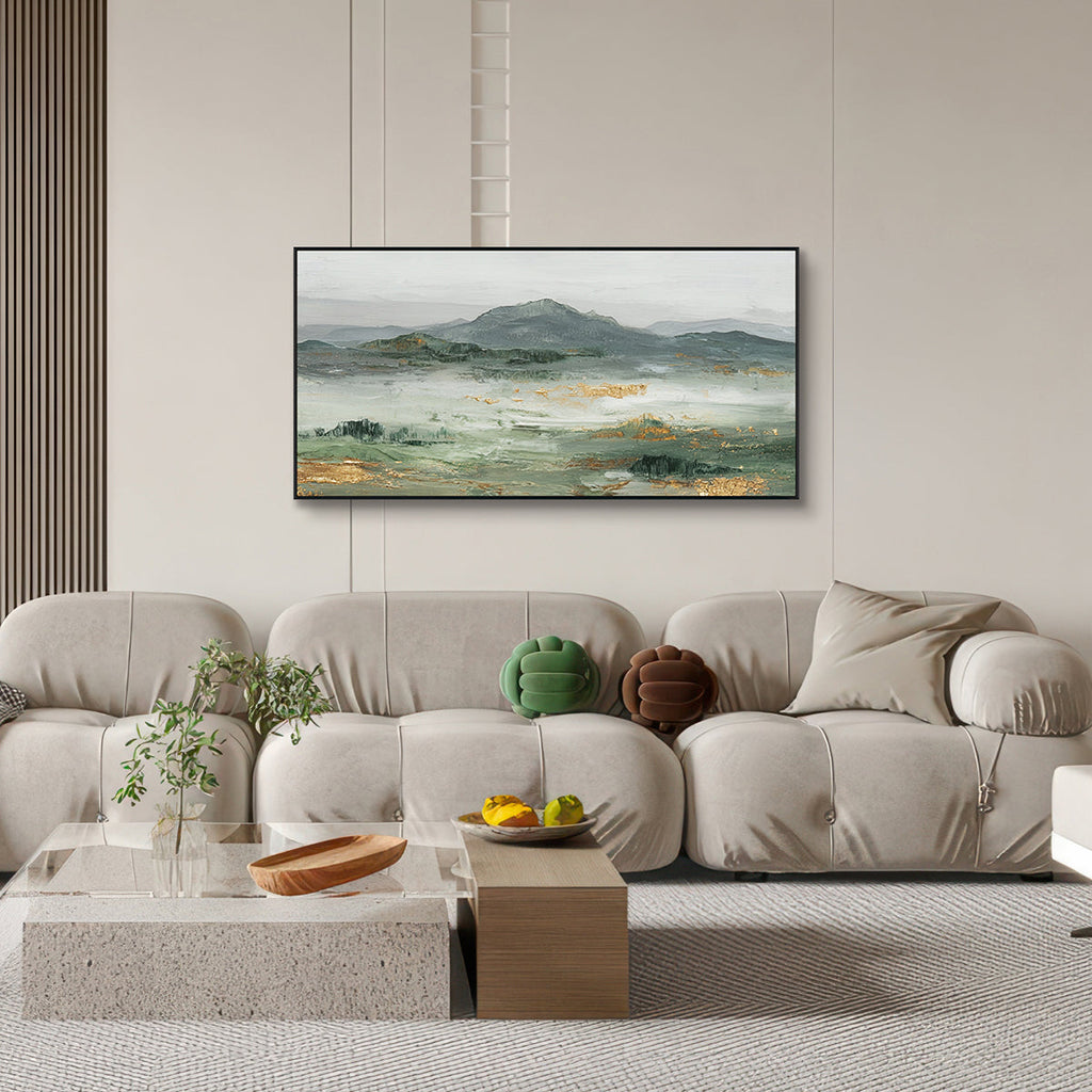 Whispered Peaks Textured Landscape Painting #RHK7