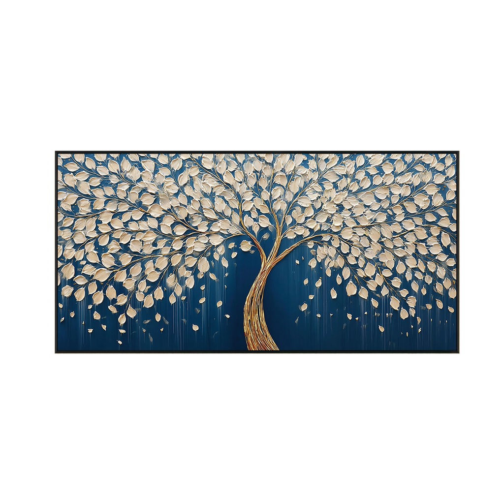 Golden Serenity Tree Textured Painting #RIK1 (123)