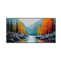 Autumn Cascade Textured Landscape Painting #RIK1 (241)
