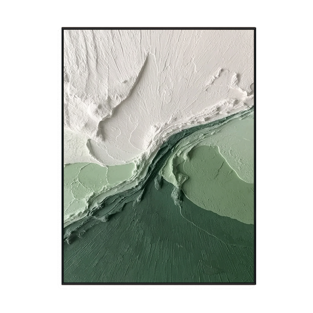 Emerald Crest Textured Abstract Painting #RIS2(150)