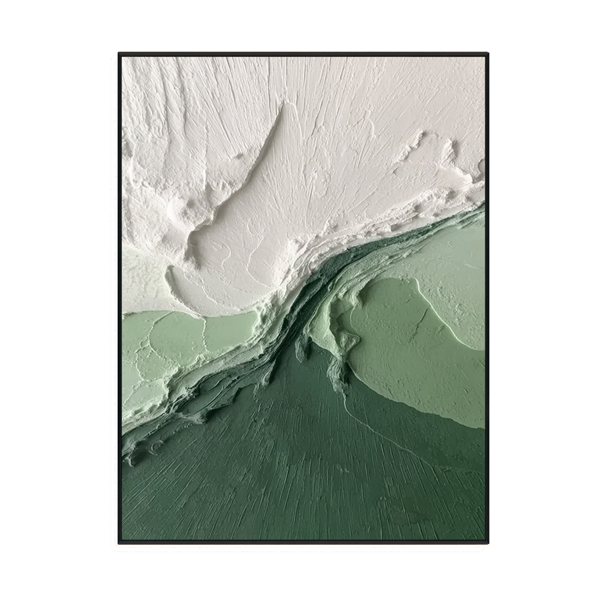 Emerald Crest Textured Abstract Painting #RIS2(150)