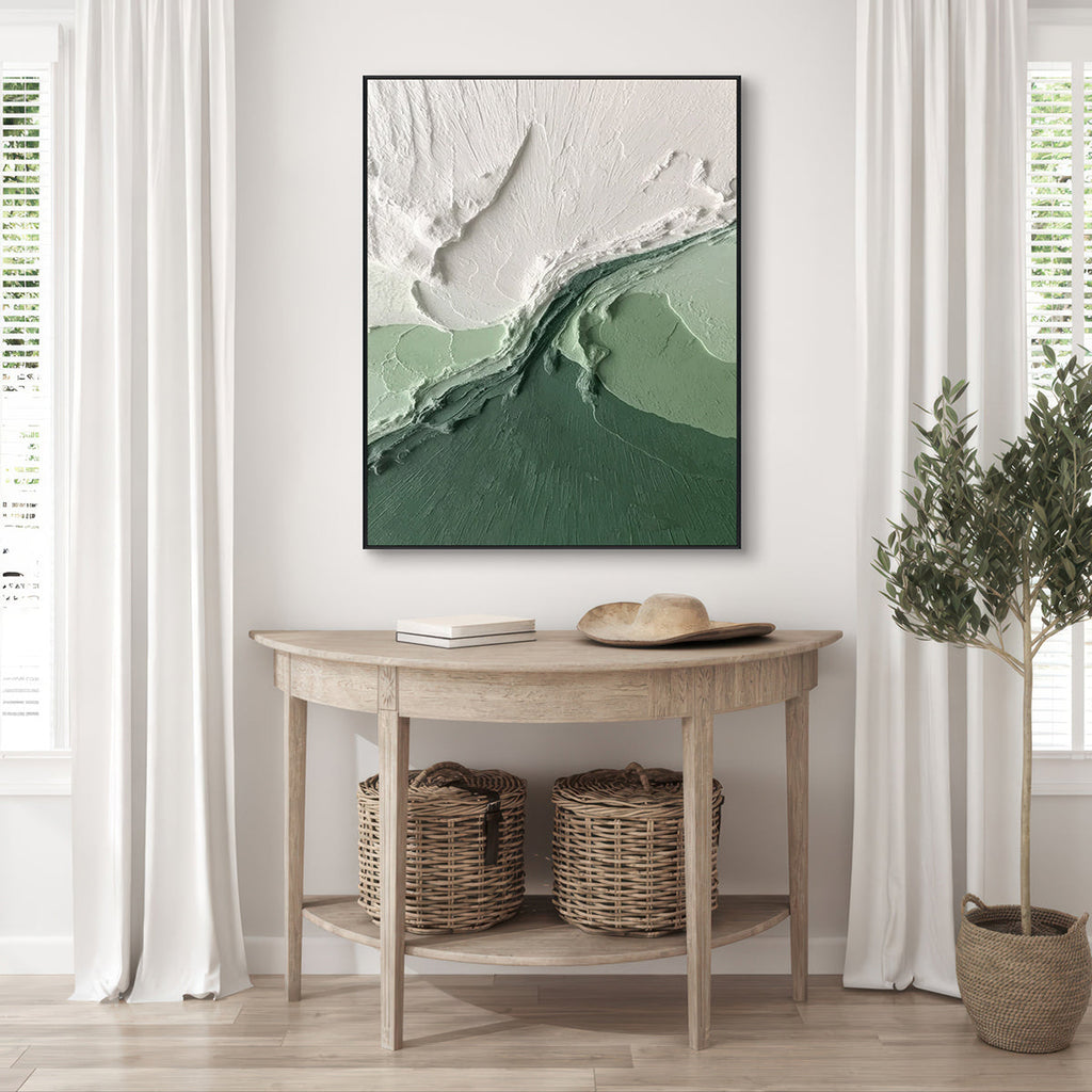 Emerald Crest Textured Abstract Painting #RIS2(150)