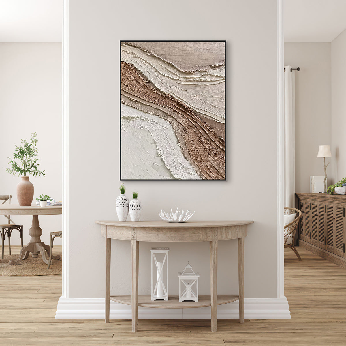 Sienna Flow Textured Abstract Painting #RIS2(158)
