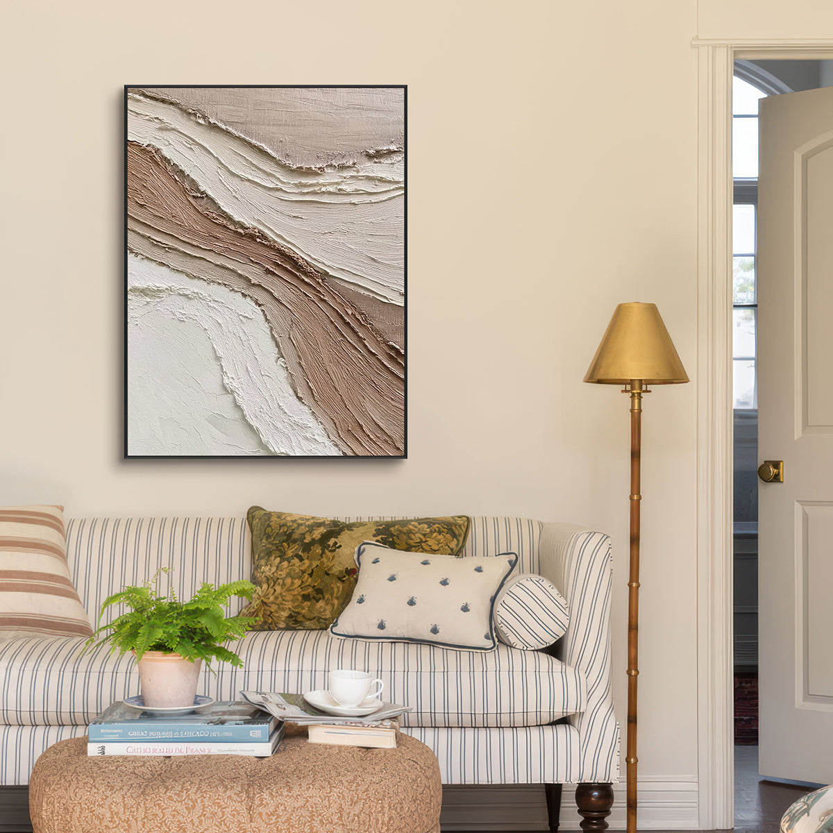 Sienna Flow Textured Abstract Painting #RIS2(158)