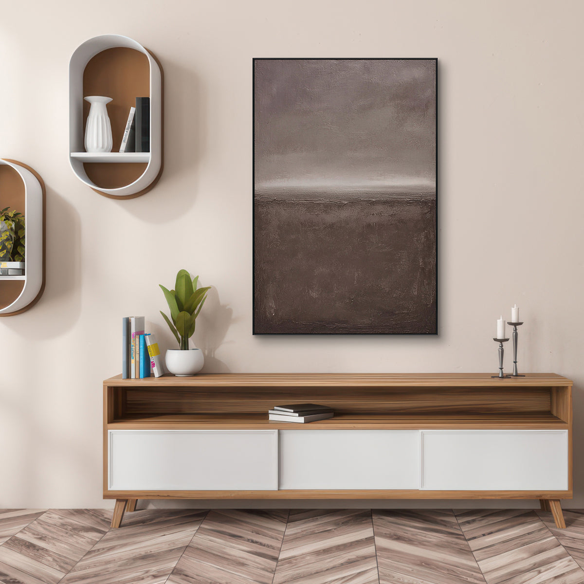 Silent Horizon Minimalist Abstract Painting #RIS2 (200)