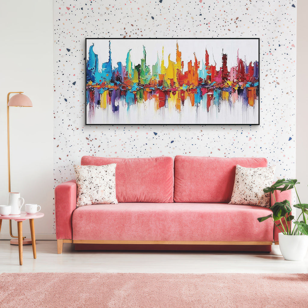 Chromatic Skyline Abstract City Painting #RIS2 (248)