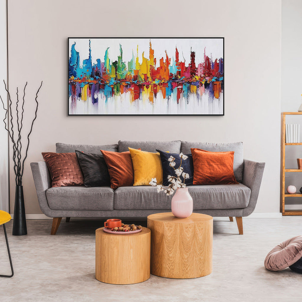 Chromatic Skyline Abstract City Painting #RIS2 (248)