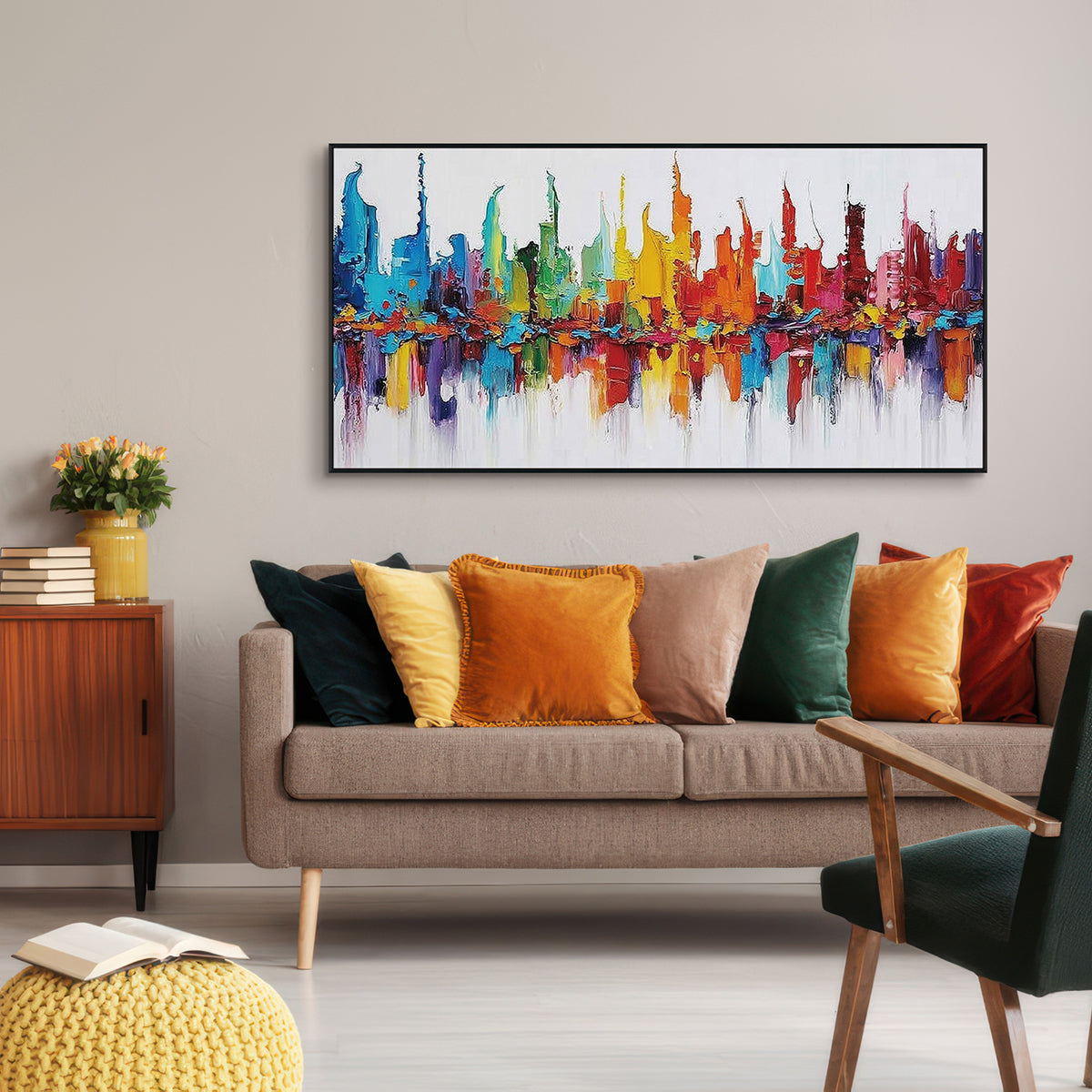 Chromatic Skyline Abstract City Painting #RIS2 (248)