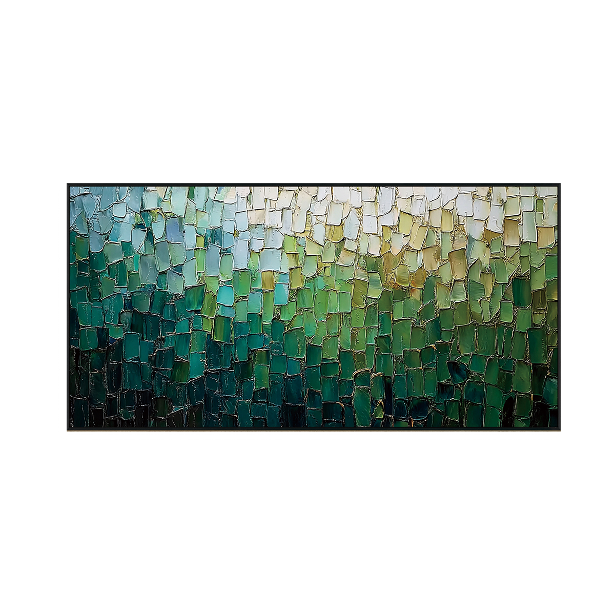 Emerald Mosaic Textured Abstract Painting #RIS2 (314)