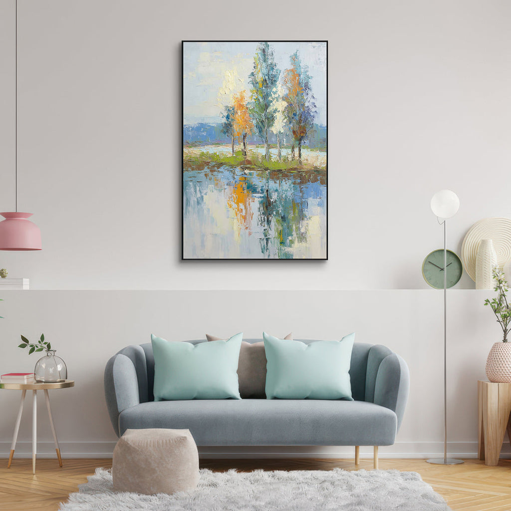 Whispering Reflections Landscape Painting #RIS2 (345)