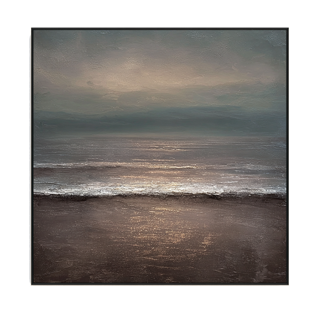 Twilight Shore Ocean Horizon Painting #RIX1
