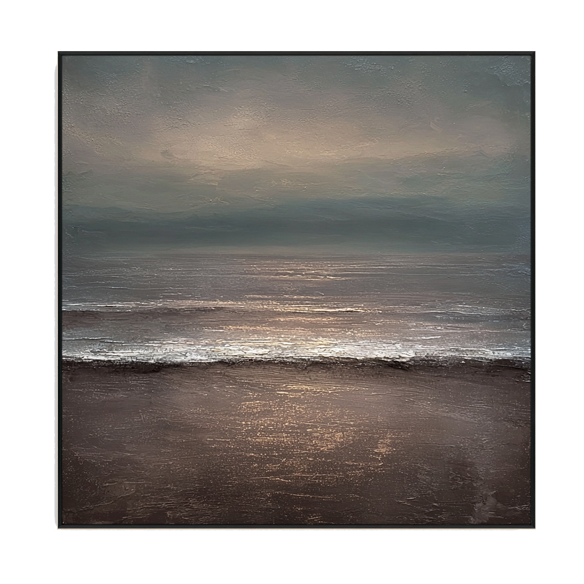 Twilight Shore Ocean Horizon Painting #RIX1