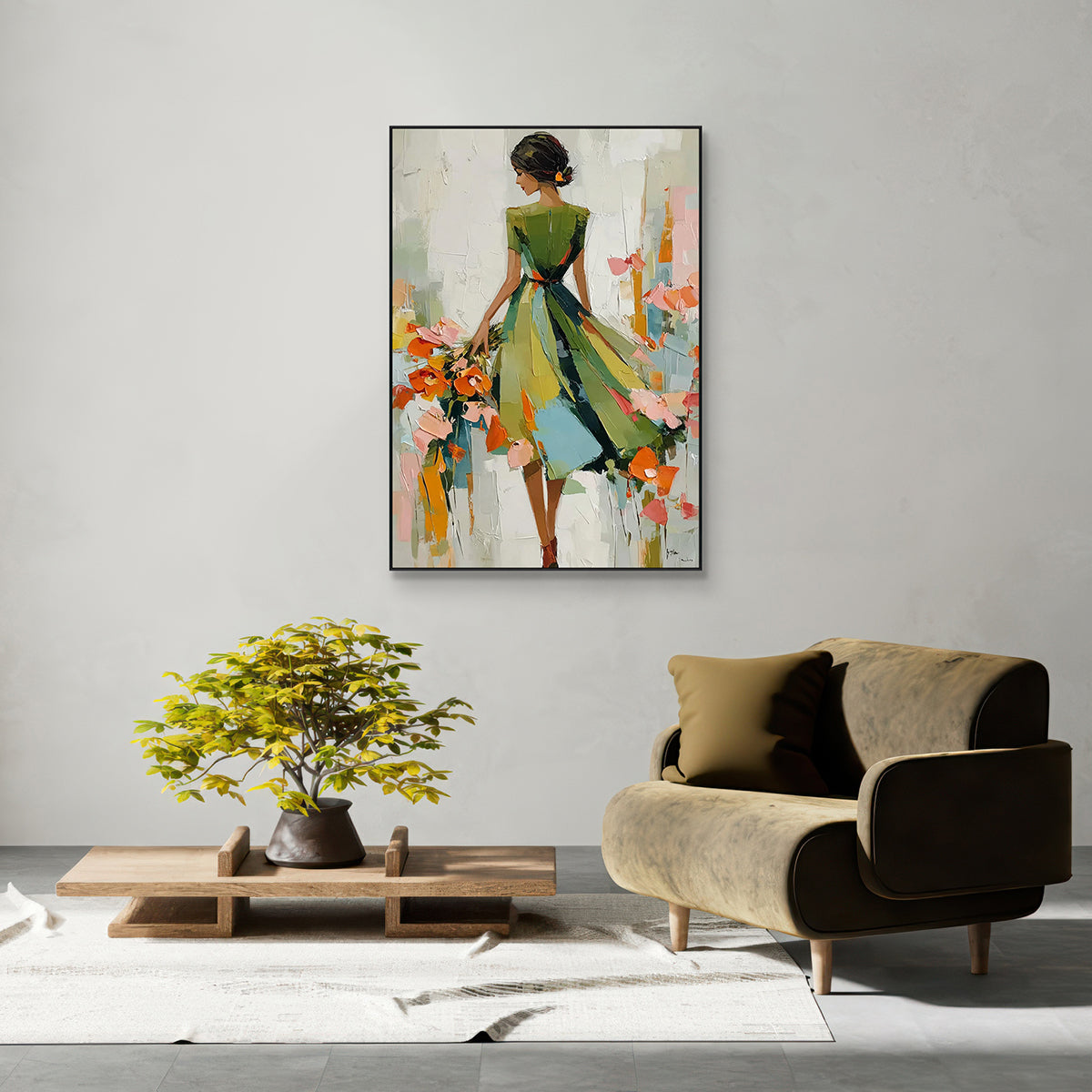 Garden Breeze Figurative Oil Painting #RIX1 (291)