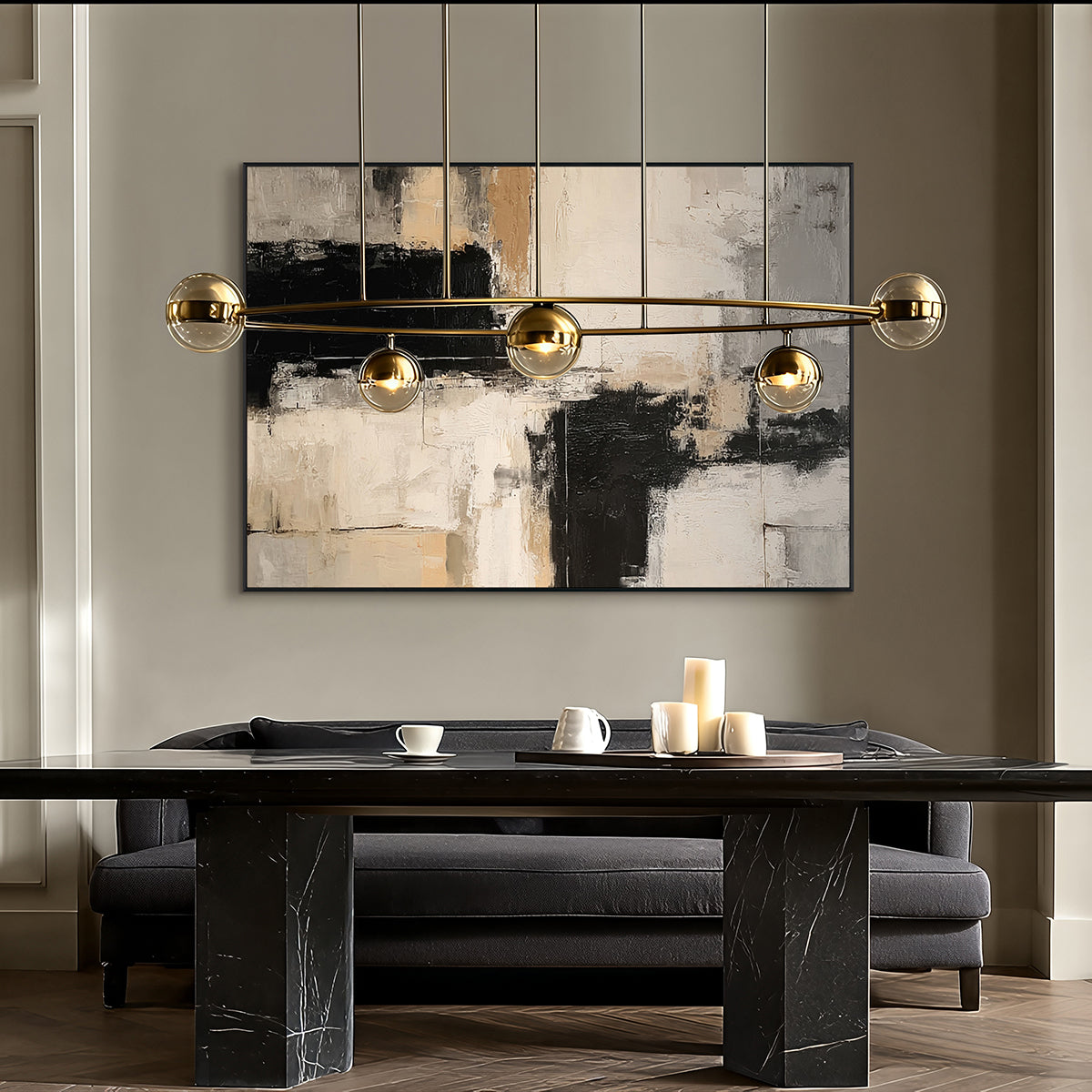 Monochrome Balance Abstract Painting #RIX1 (373)