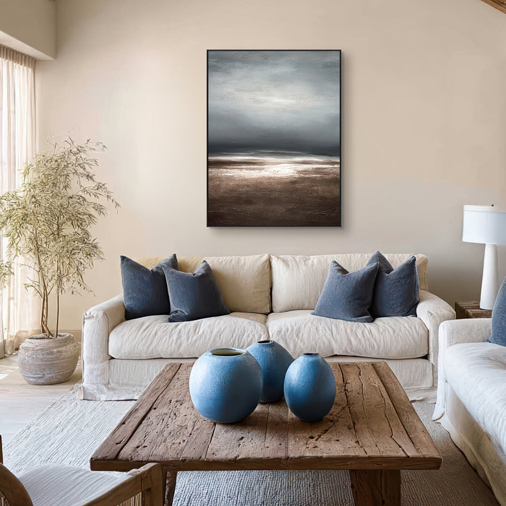 Misty Horizon Abstract Landscape Painting #RIX1 (417)