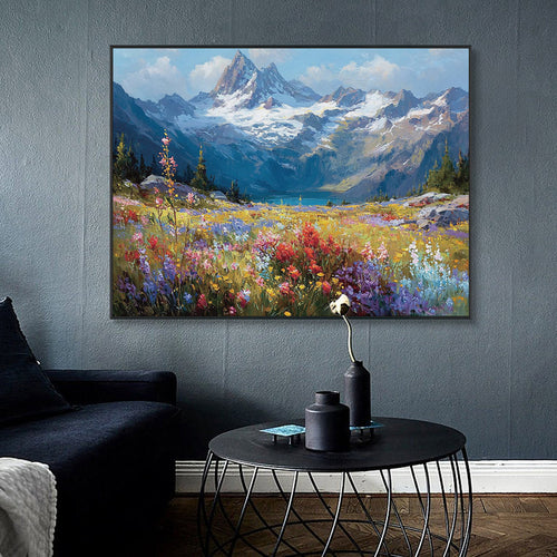 Alpine Bloom Landscape Oil Painting #RIX1 (448)