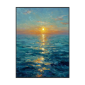 Golden Horizon Seascape Oil Painting #RIX1 (454)