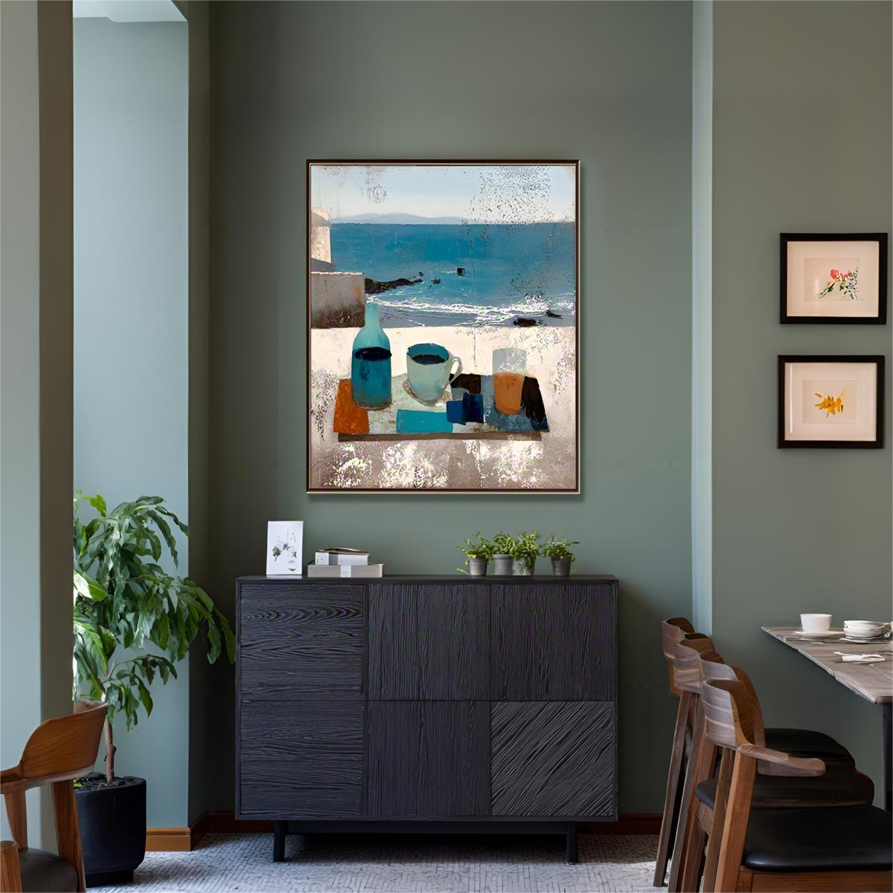 Seaside Still Life: A Serene Coastal Wall Art for Kitchen Decor
