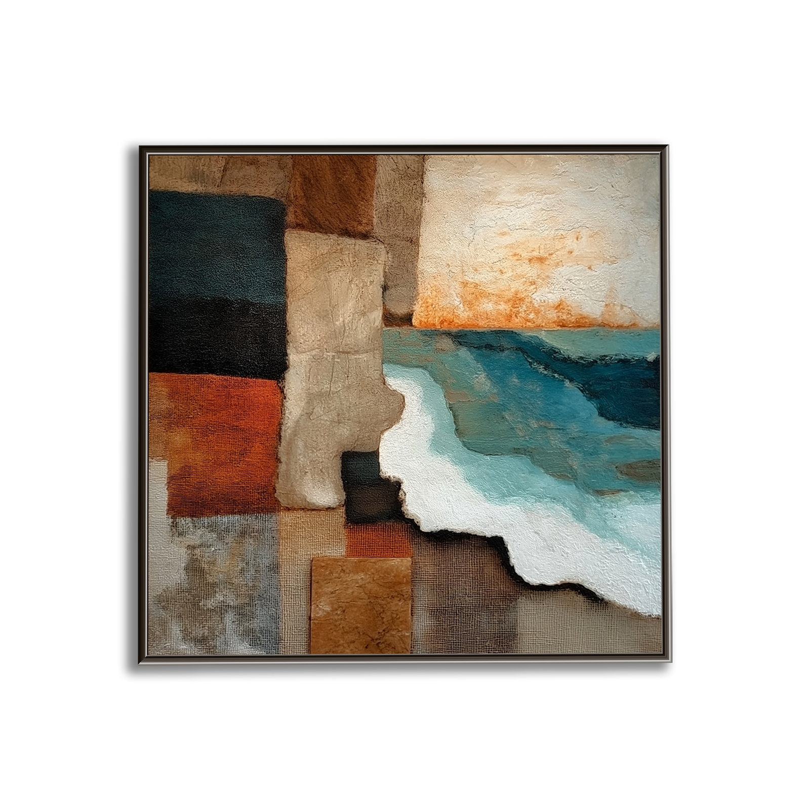 Coastal Collage: An Abstract Coastal Art for Dining Room Decor