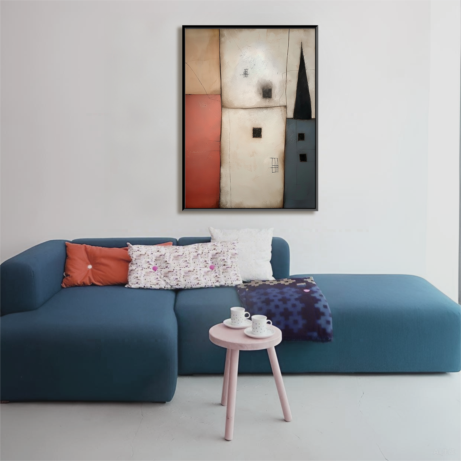 Urban Calm: An Abstract Cityscape Paintings for Modern Office Decor