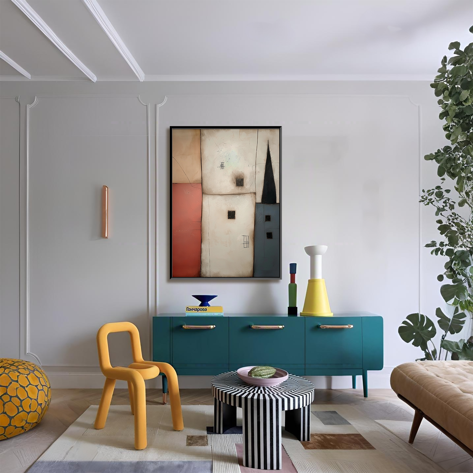 Urban Calm: An Abstract Cityscape Paintings for Modern Office Decor