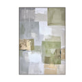 Soft Green Geometry – Abstract Blocks Painting