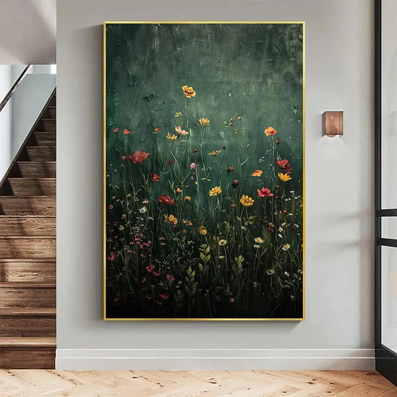 Twilight Meadow Floral Painting