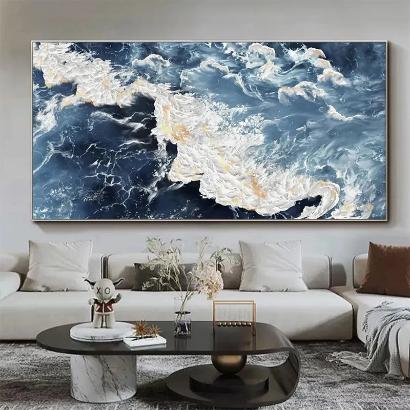 Midnight Tide Ocean Abstract Painting