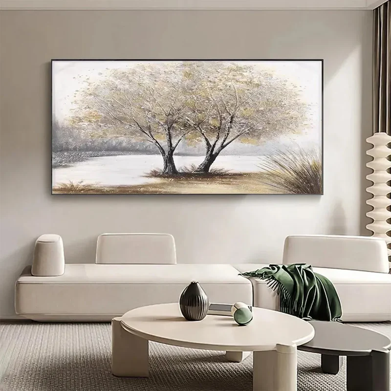 Tree by the Lake Textured Painting