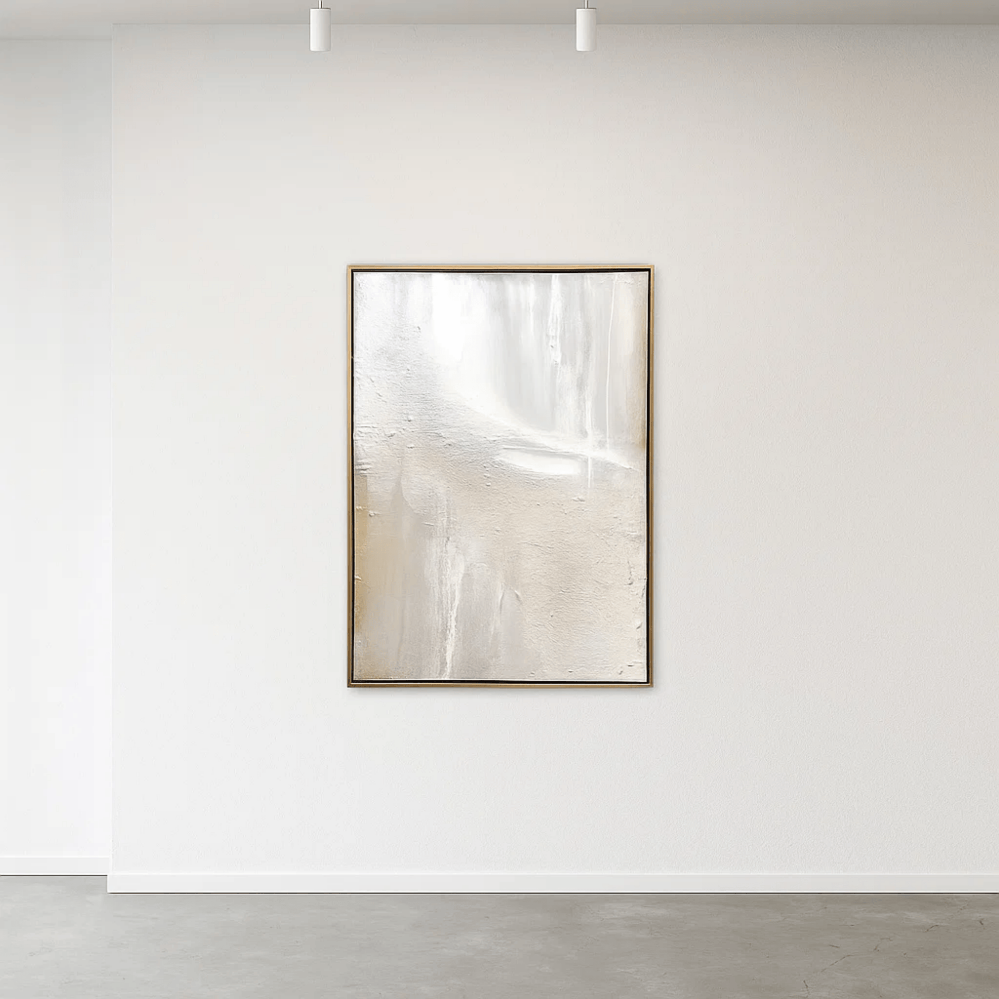 Minimalist Neutral Abstract Painting - Beige White Textured Wall Art Canvas - Oil Painting for Living Room Bedroom Office Entryway Hotel