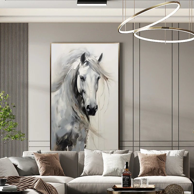 Ethereal White Stallion Painting