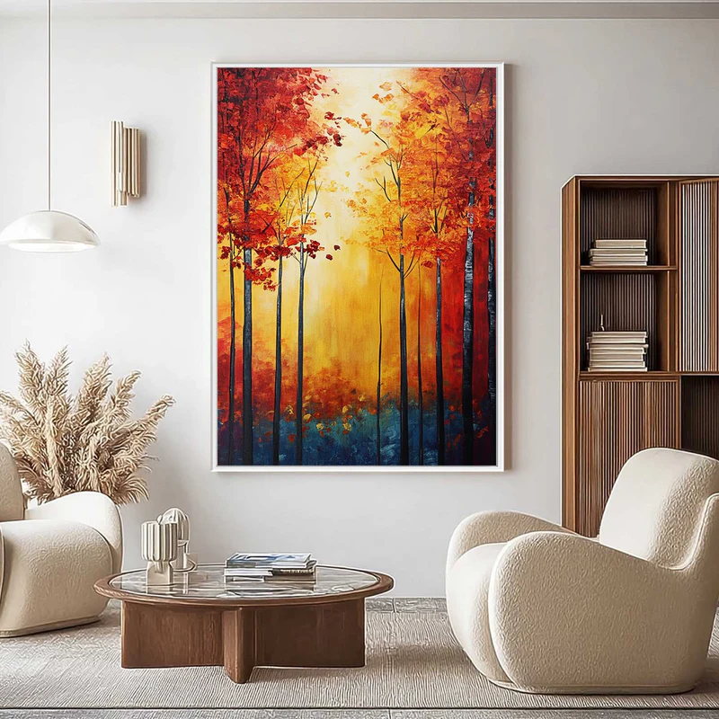 Golden Ember Forest Painting #AR040-1