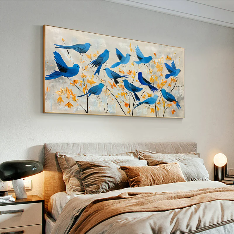 Blue Bird Abstract Painting