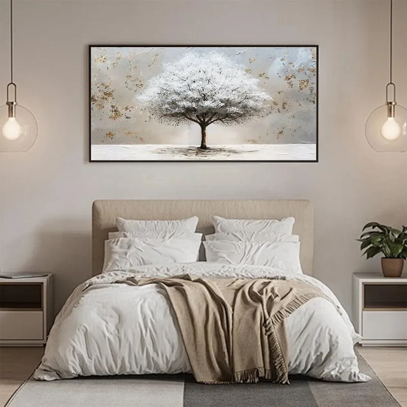 White Tree Textured Painting