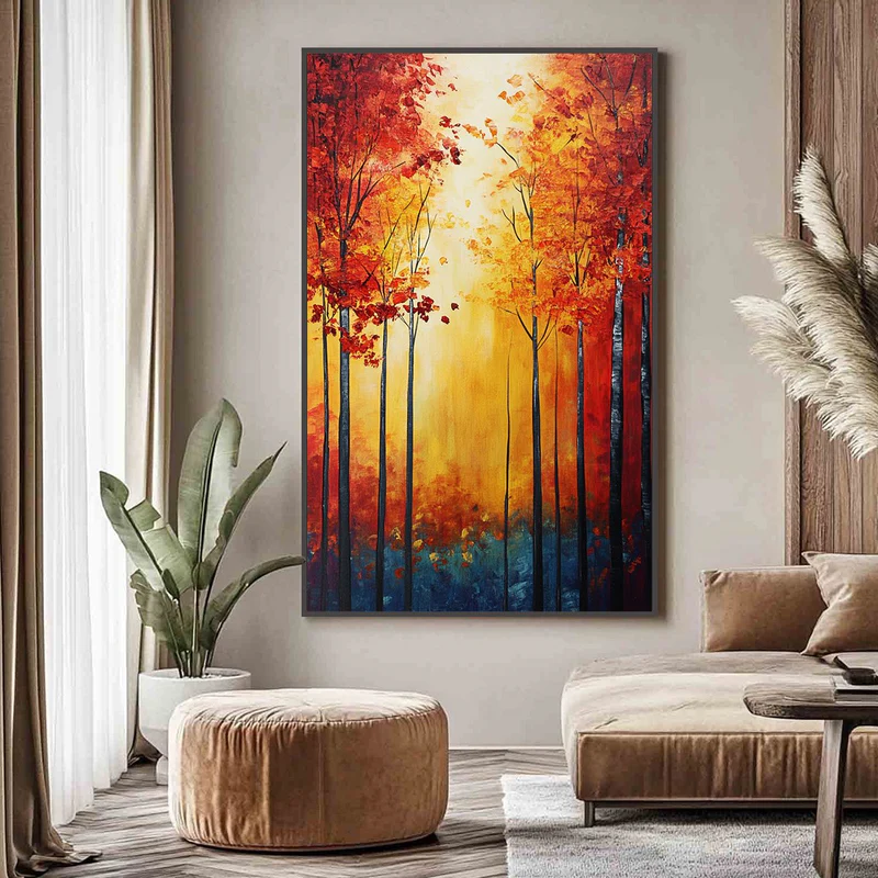 Golden Ember Forest Painting #AR040-1