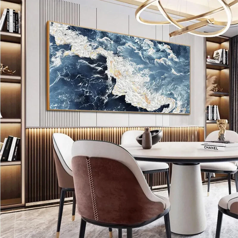 Midnight Tide Ocean Abstract Painting