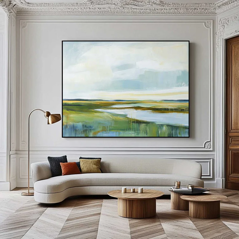 Soft Green Landscape Painting