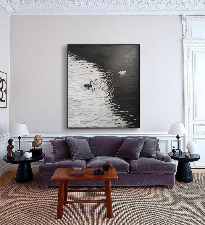 Yin & Yang: A Minimalist Black and White Wall Art for Office Decor