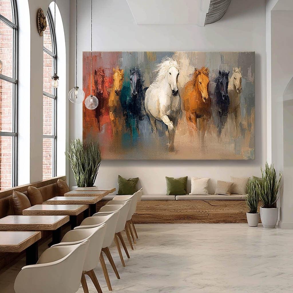 Phantom Herd: A Majestic Wildlife Horse Wall Art for a Rustic Home