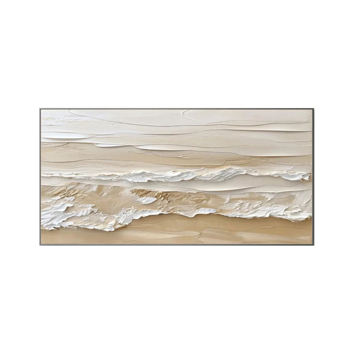 Ivory Shore Impasto Abstract Painting