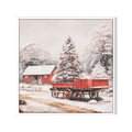 Christmas Pine Glow – Snowy Holiday Landscape Painting