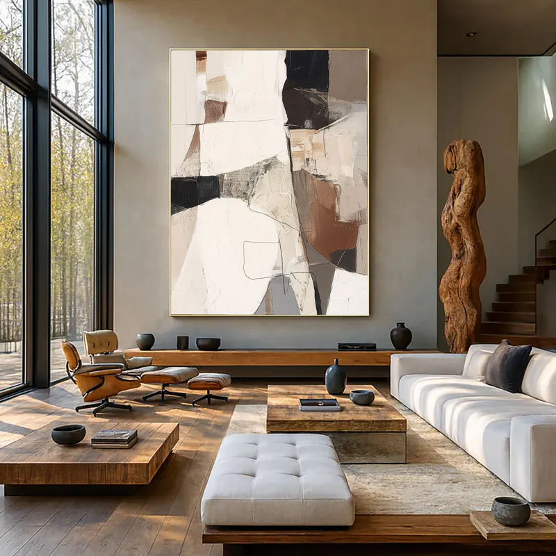 Clay Veil Neutral Abstract Painting