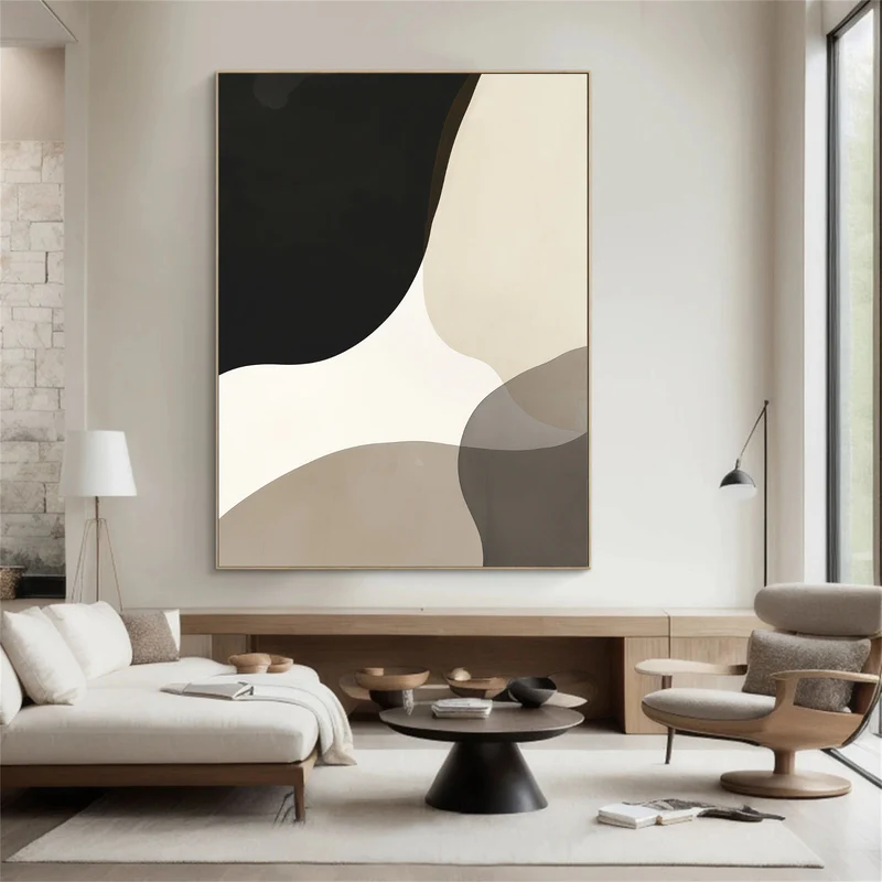 Soft Contour Neutral Abstract Painting