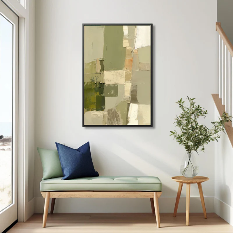 Olive Terrain Abstract Painting