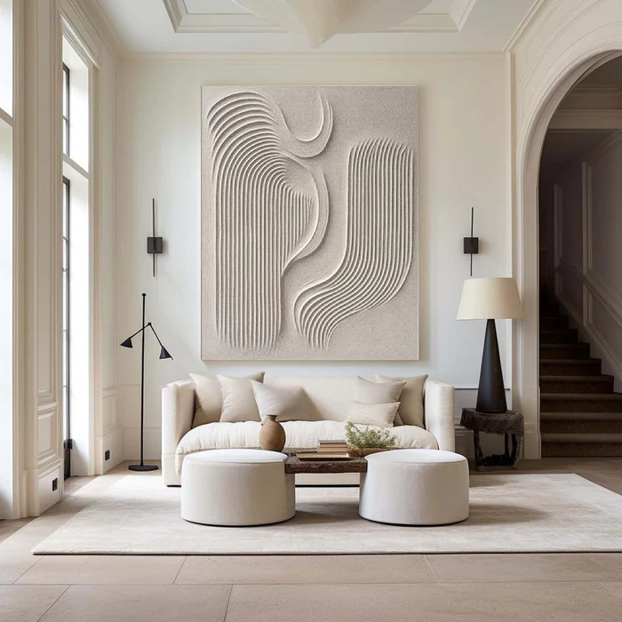Zen Dune Beige Relief Painting